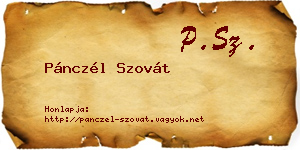 Pánczél Szovát névjegykártya
